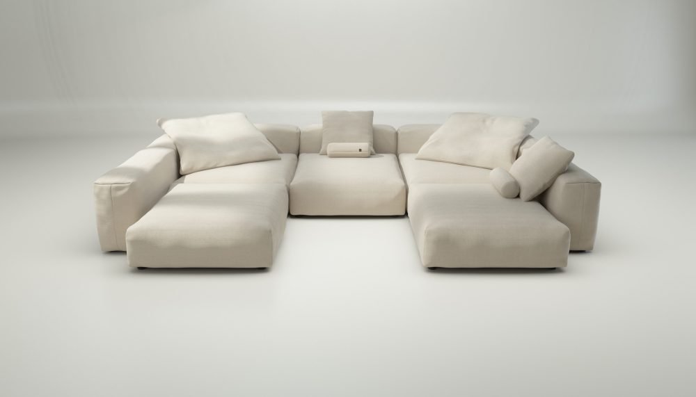 vetsak | Sofa Set 06 - pique - beige | Modular Sofa | 6.5 Seater | Big Sofa | U-Shape | Corner Sofa