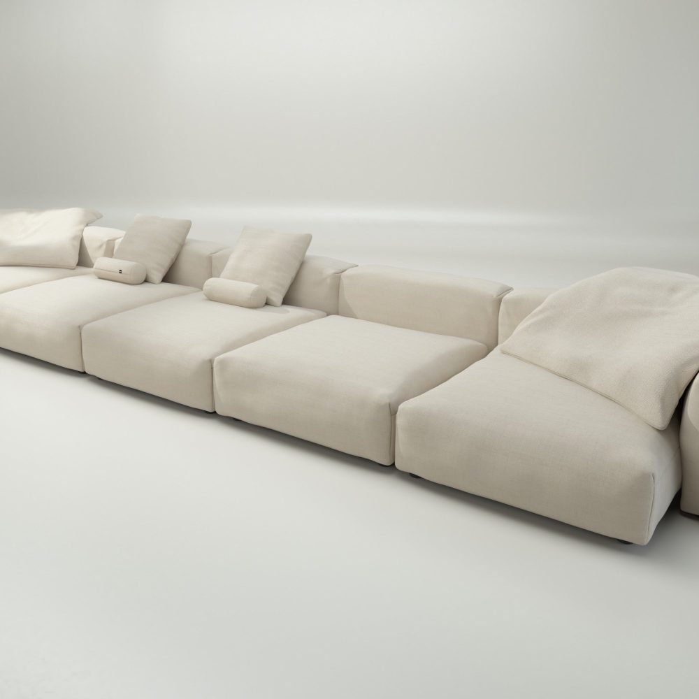 vetsak | Sofa Set 06 - pique - beige | Modular Sofa | 6.5 Seater | Big Sofa | U-Shape | Corner Sofa