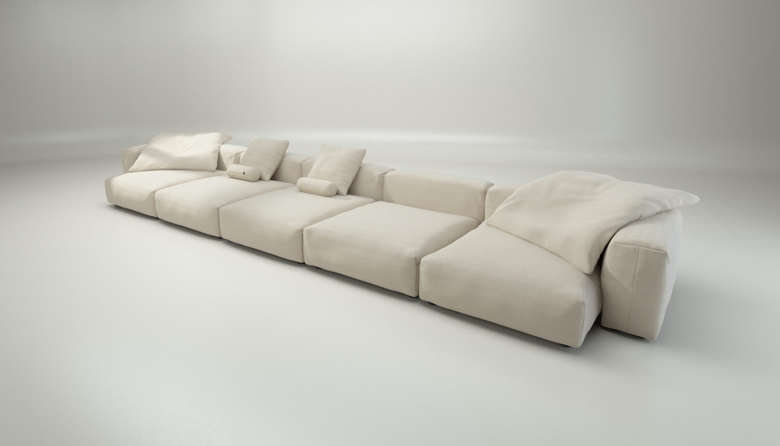 vetsak | Sofa Set 06 - pique - beige | Modular Sofa | 6.5 Seater | Big Sofa | U-Shape | Corner Sofa
