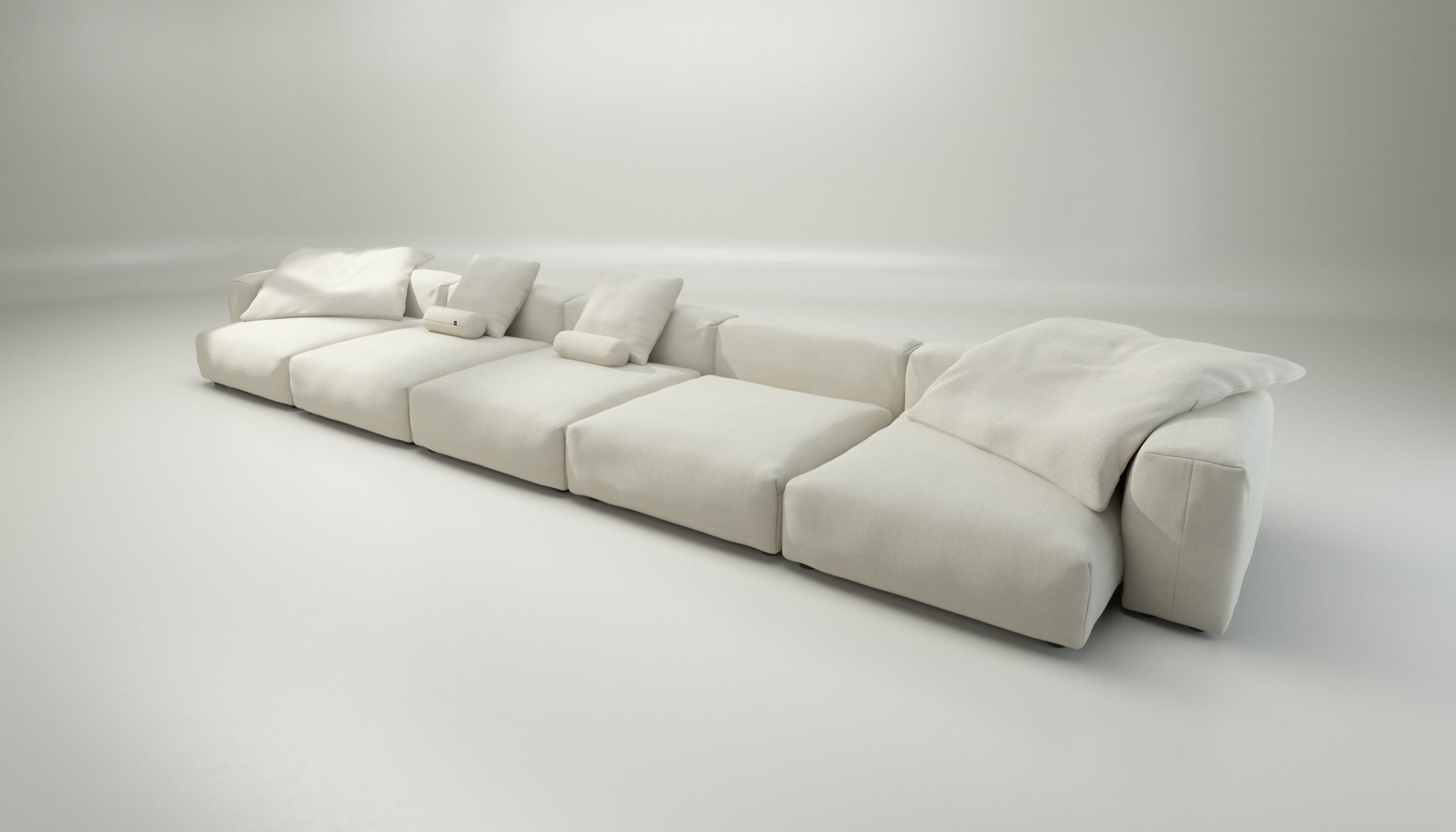 vetsak | Sofa Set 06 - pique - creme | Modular Sofa | 6.5 Seater | Big Sofa | U-Shape | Corner Sofa