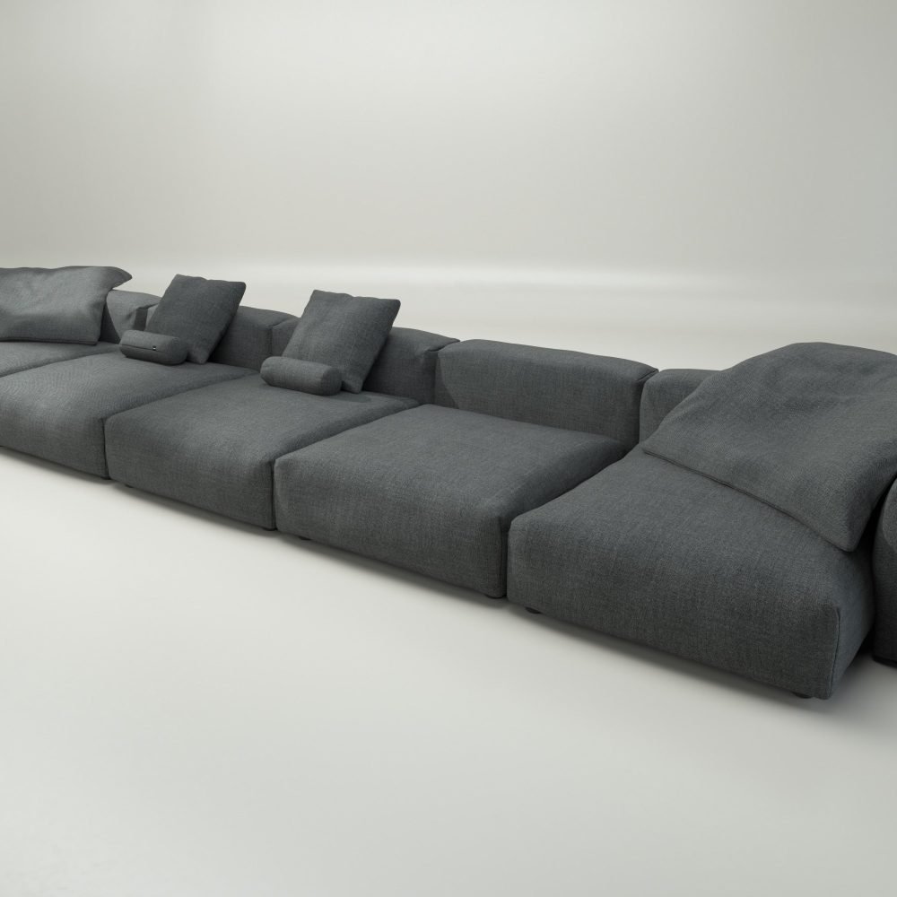 vetsak | Sofa Set 06 - pique - dark grey | Modular Sofa | 6.5 Seater | Big Sofa | U-Shape | Corner Sofa