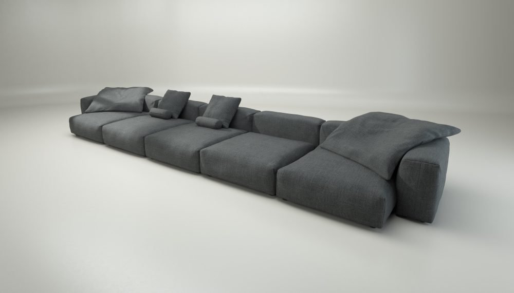 vetsak | Sofa Set 06 - pique - dark grey | Modular Sofa | 6.5 Seater | Big Sofa | U-Shape | Corner Sofa