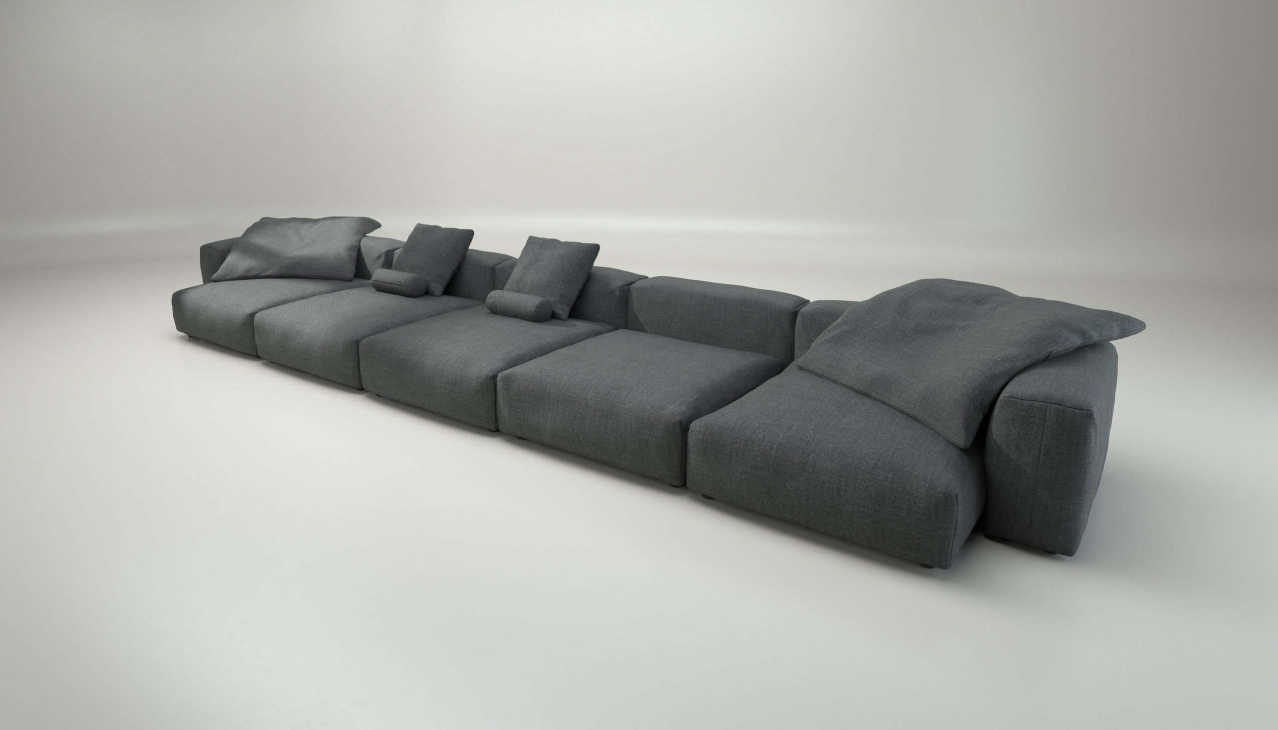 vetsak | Sofa Set 06 - pique - dark grey | Modular Sofa | 6.5 Seater | Big Sofa | U-Shape | Corner Sofa