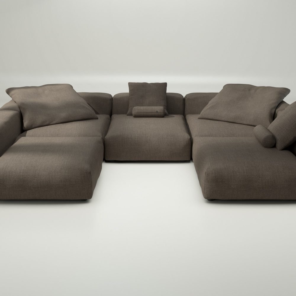 vetsak | Sofa Set 06 - pique - taupe | Modular Sofa | 6.5 Seater | Big Sofa | U-Shape | Corner Sofa