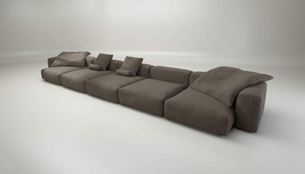 vetsak | Sofa Set 06 - pique - taupe | Modular Sofa | 6.5 Seater | Big Sofa | U-Shape | Corner Sofa