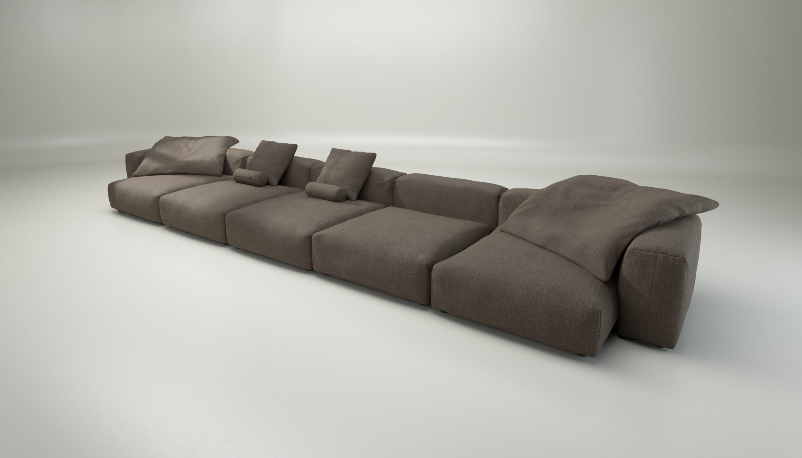 vetsak | Sofa Set 06 - pique - taupe | Modular Sofa | 6.5 Seater | Big Sofa | U-Shape | Corner Sofa