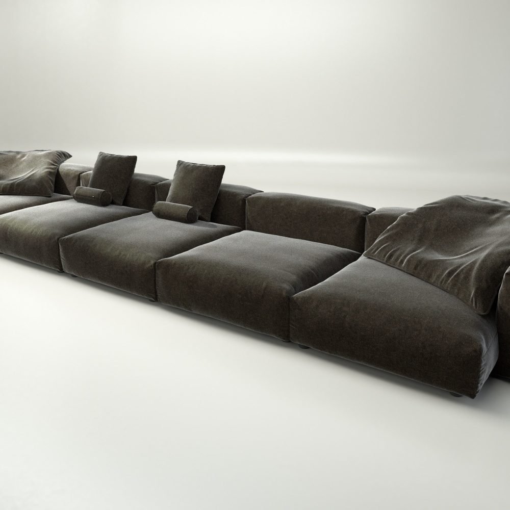 vetsak | Sofa Set 06 - suave - anthracite | Modular Sofa | 6.5 Seater | Big Sofa | U-Shape | Corner Sofa