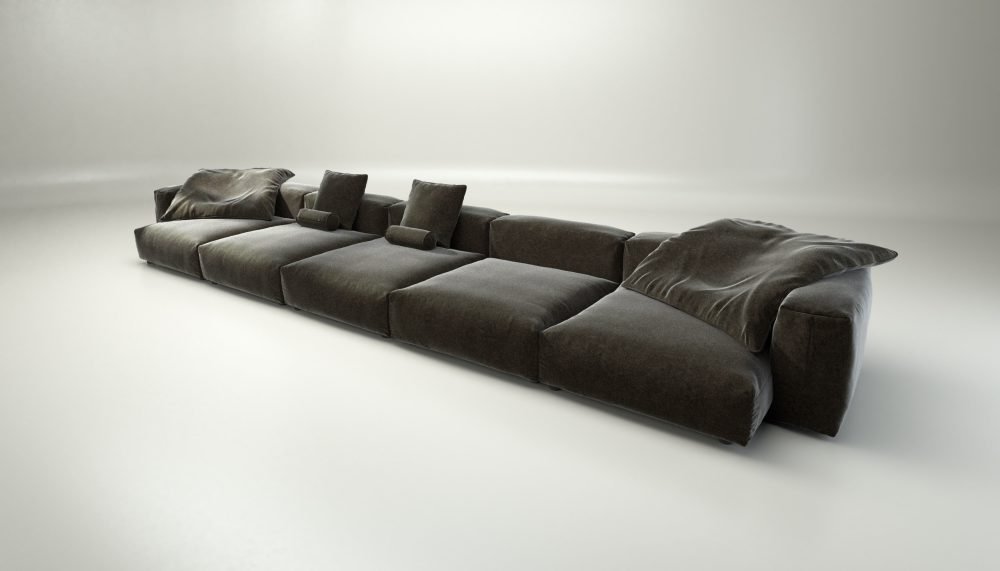 vetsak | Sofa Set 06 - suave - anthracite | Modular Sofa | 6.5 Seater | Big Sofa | U-Shape | Corner Sofa