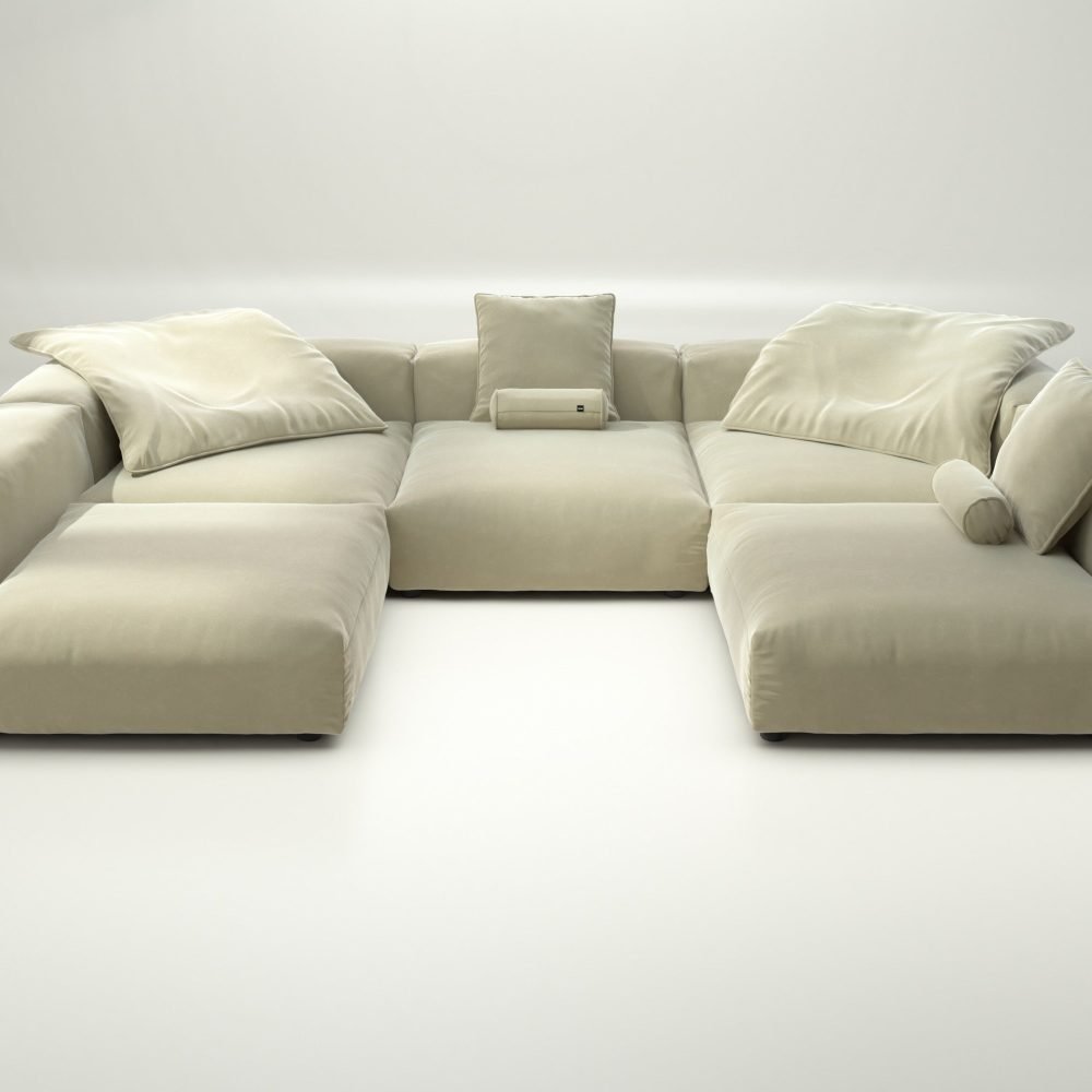 vetsak | Sofa Set 06 - suave - clay | Modular Sofa | 6.5 Seater | Big Sofa | U-Shape | Corner Sofa
