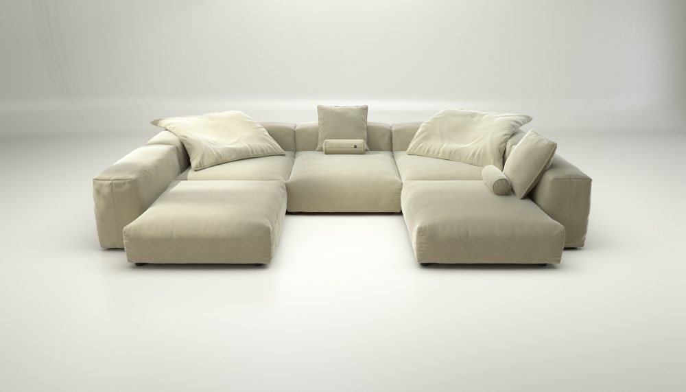vetsak | Sofa Set 06 - suave - clay | Modular Sofa | 6.5 Seater | Big Sofa | U-Shape | Corner Sofa