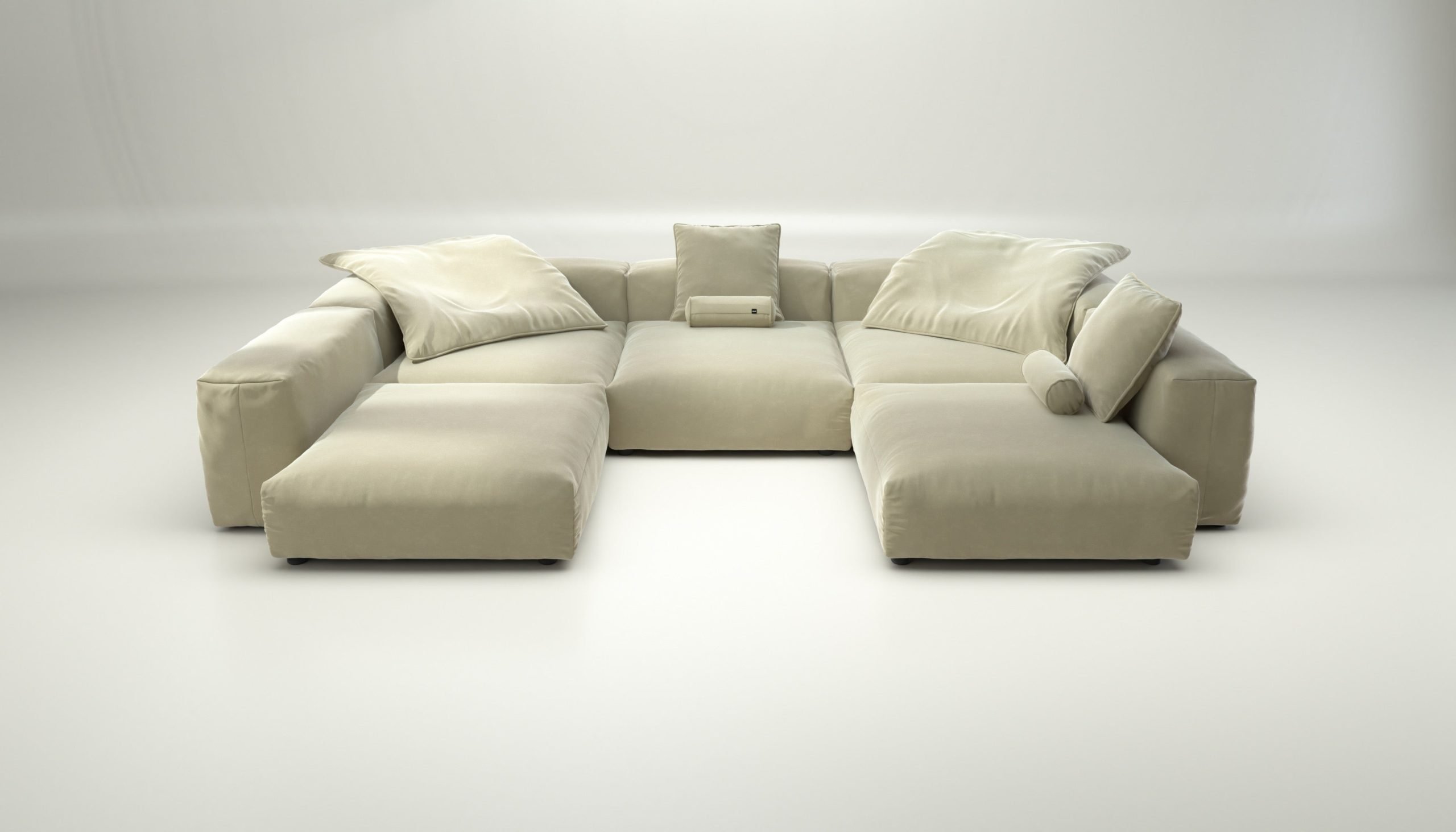 vetsak | Sofa Set 06 - suave - clay | Modular Sofa | 6.5 Seater | Big Sofa | U-Shape | Corner Sofa