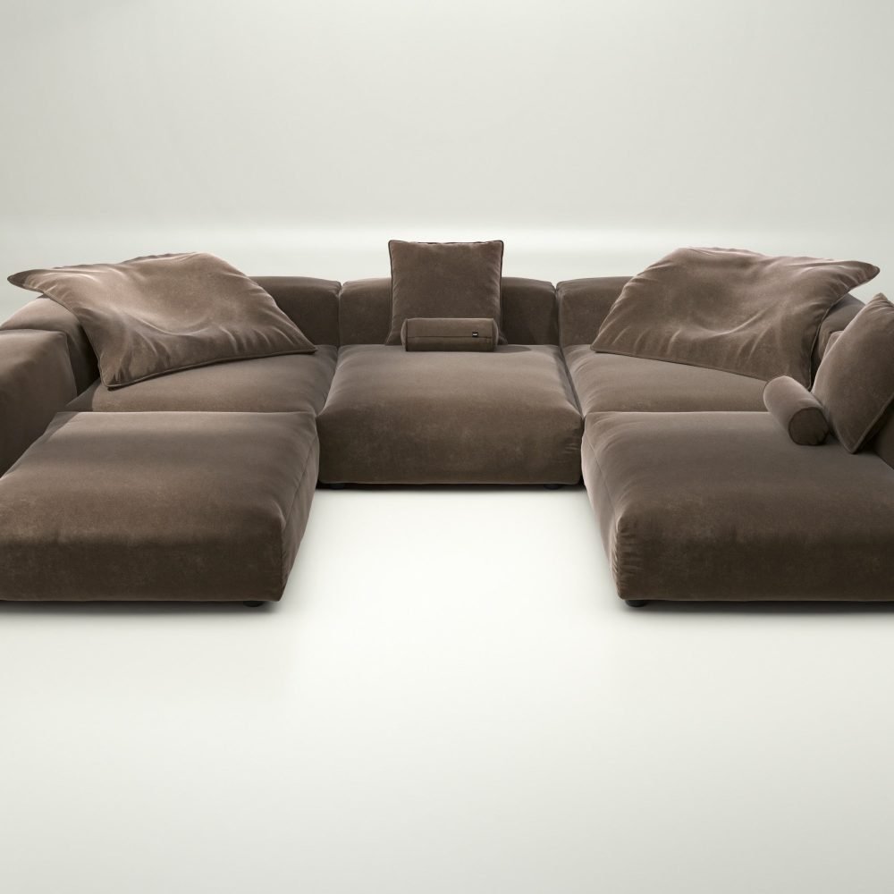 vetsak | Sofa Set 06 - suave - espresso | Modular Sofa | 6.5 Seater | Big Sofa | U-Shape | Corner Sofa