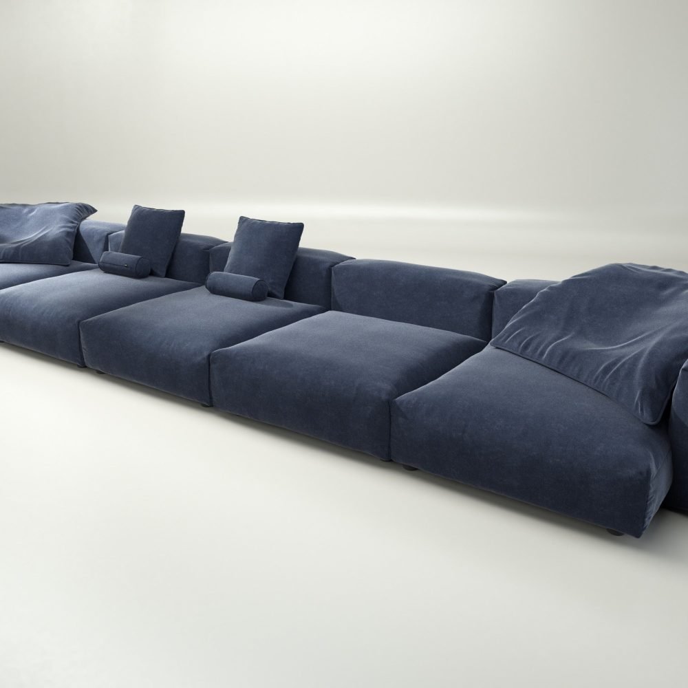 vetsak | Sofa Set 06 - suave - navy | Modular Sofa | 6.5 Seater | Big Sofa | U-Shape | Corner Sofa