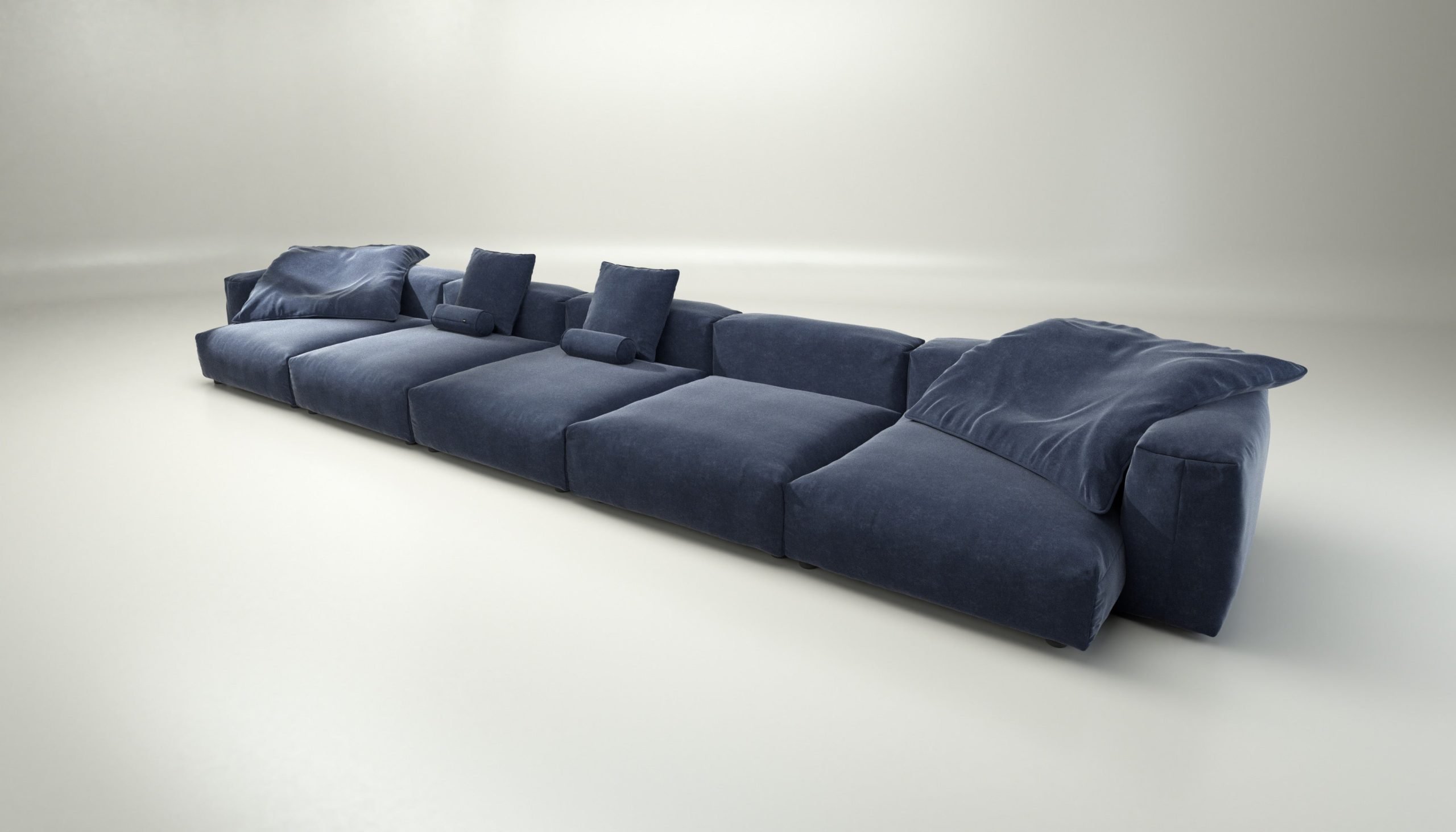 vetsak | Sofa Set 06 - suave - navy | Modular Sofa | 6.5 Seater | Big Sofa | U-Shape | Corner Sofa
