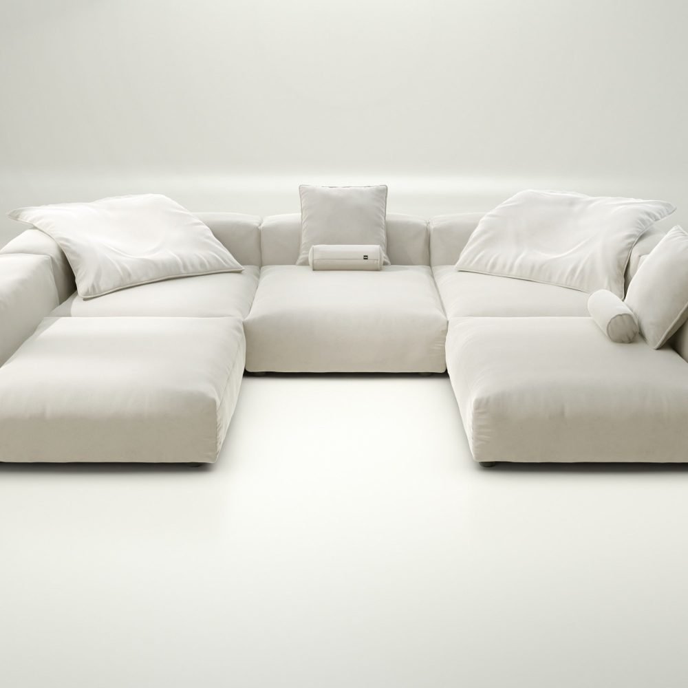 vetsak | Sofa Set 06 - suave - pearl | Modular Sofa | 6.5 Seater | Big Sofa | U-Shape | Corner Sofa
