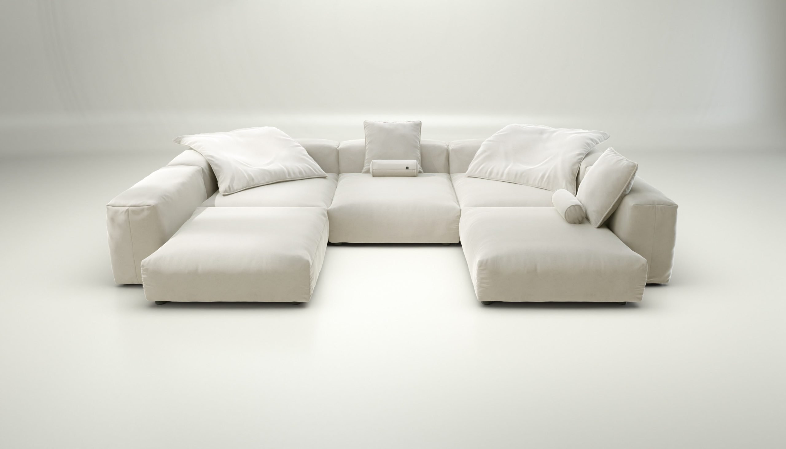 vetsak | Sofa Set 06 - suave - pearl | Modular Sofa | 6.5 Seater | Big Sofa | U-Shape | Corner Sofa