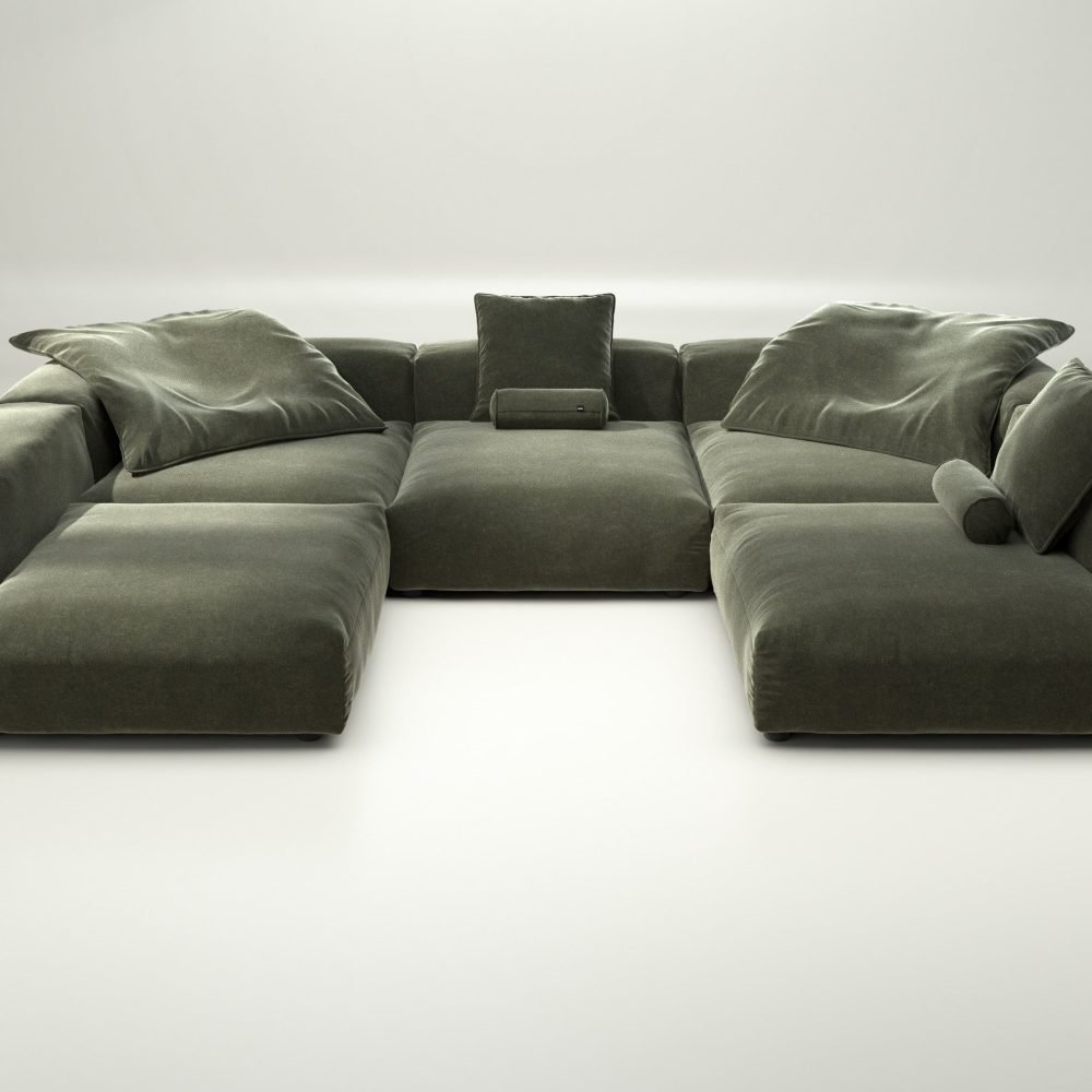 vetsak | Sofa Set 06 - suave - pine | Modular Sofa | 6.5 Seater | Big Sofa | U-Shape | Corner Sofa