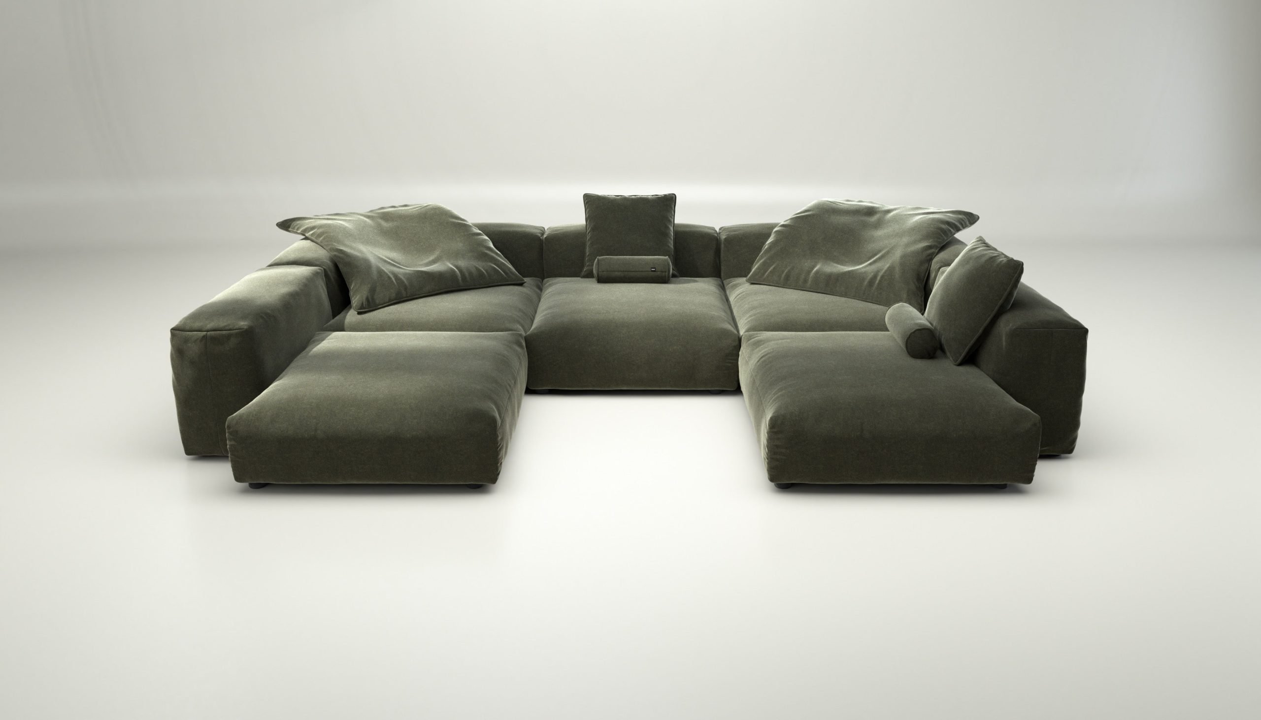 vetsak | Sofa Set 06 - suave - pine | Modular Sofa | 6.5 Seater | Big Sofa | U-Shape | Corner Sofa