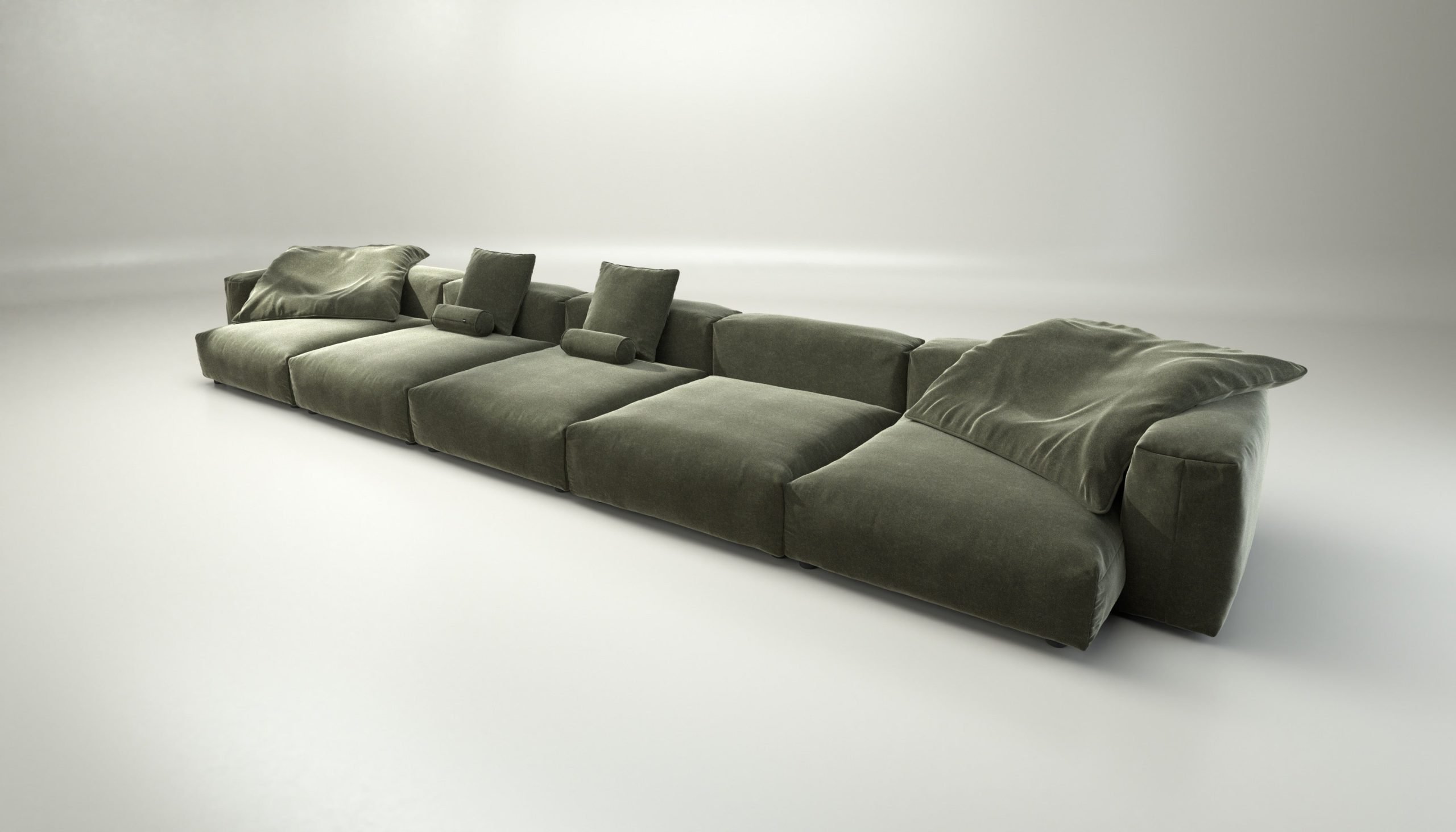vetsak | Sofa Set 06 - suave - pine | Modular Sofa | 6.5 Seater | Big Sofa | U-Shape | Corner Sofa