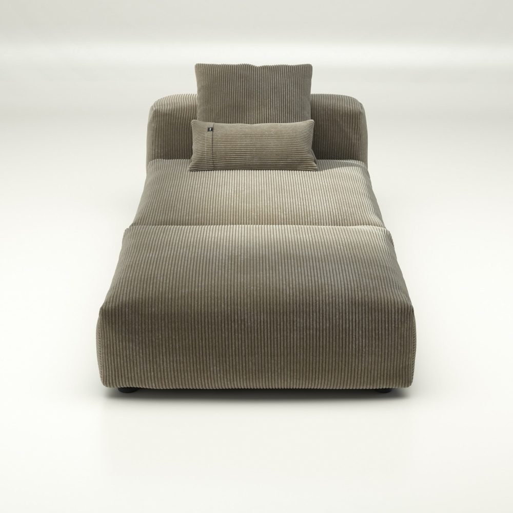 vetsak | Sofa Set 07 - Sun Lounger - cord velour - khaki | Modular Sofa | 2 Seater | Daybed | Chaiselounge