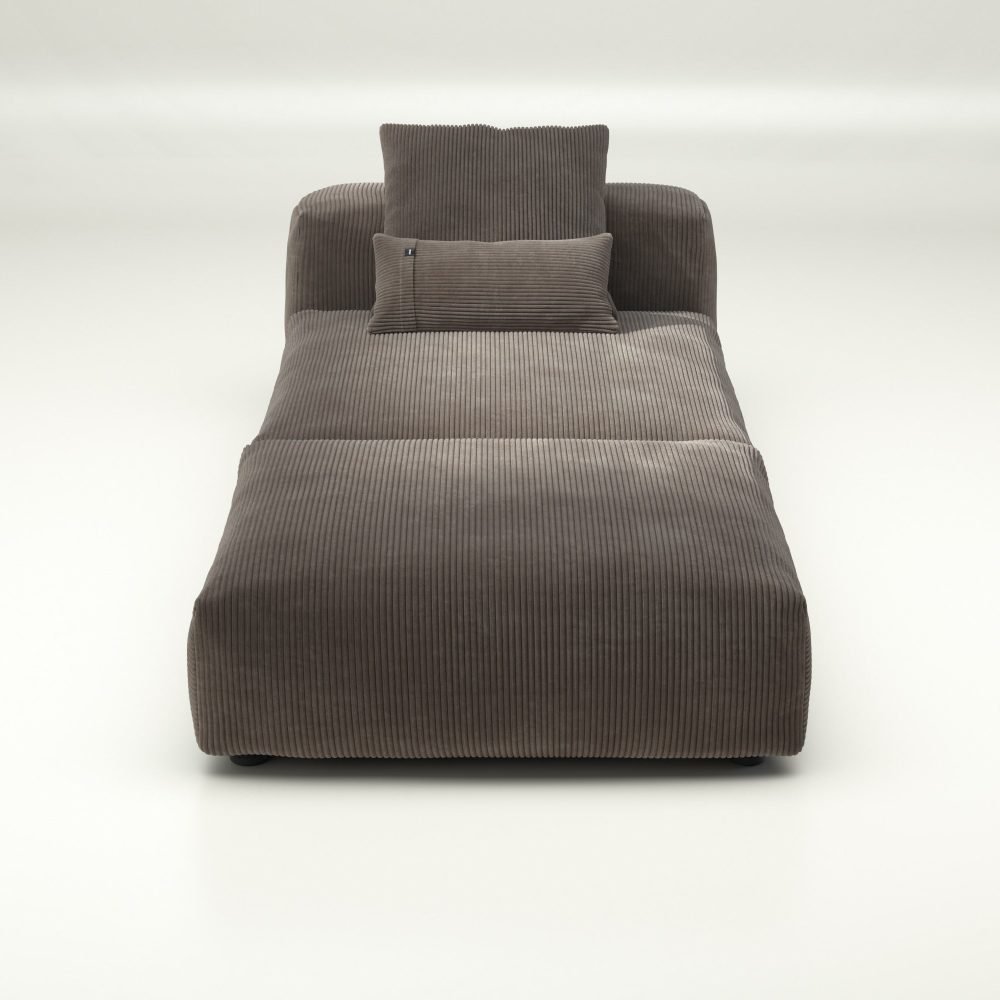 vetsak | Sofa Set 07 - Sun Lounger - cord velour - mocha | Modular Sofa | 2 Seater | Daybed | Chaiselounge