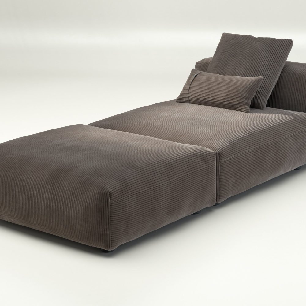 vetsak | Sofa Set 07 - Sun Lounger - cord velour - mocha | Modular Sofa | 2 Seater | Daybed | Chaiselounge