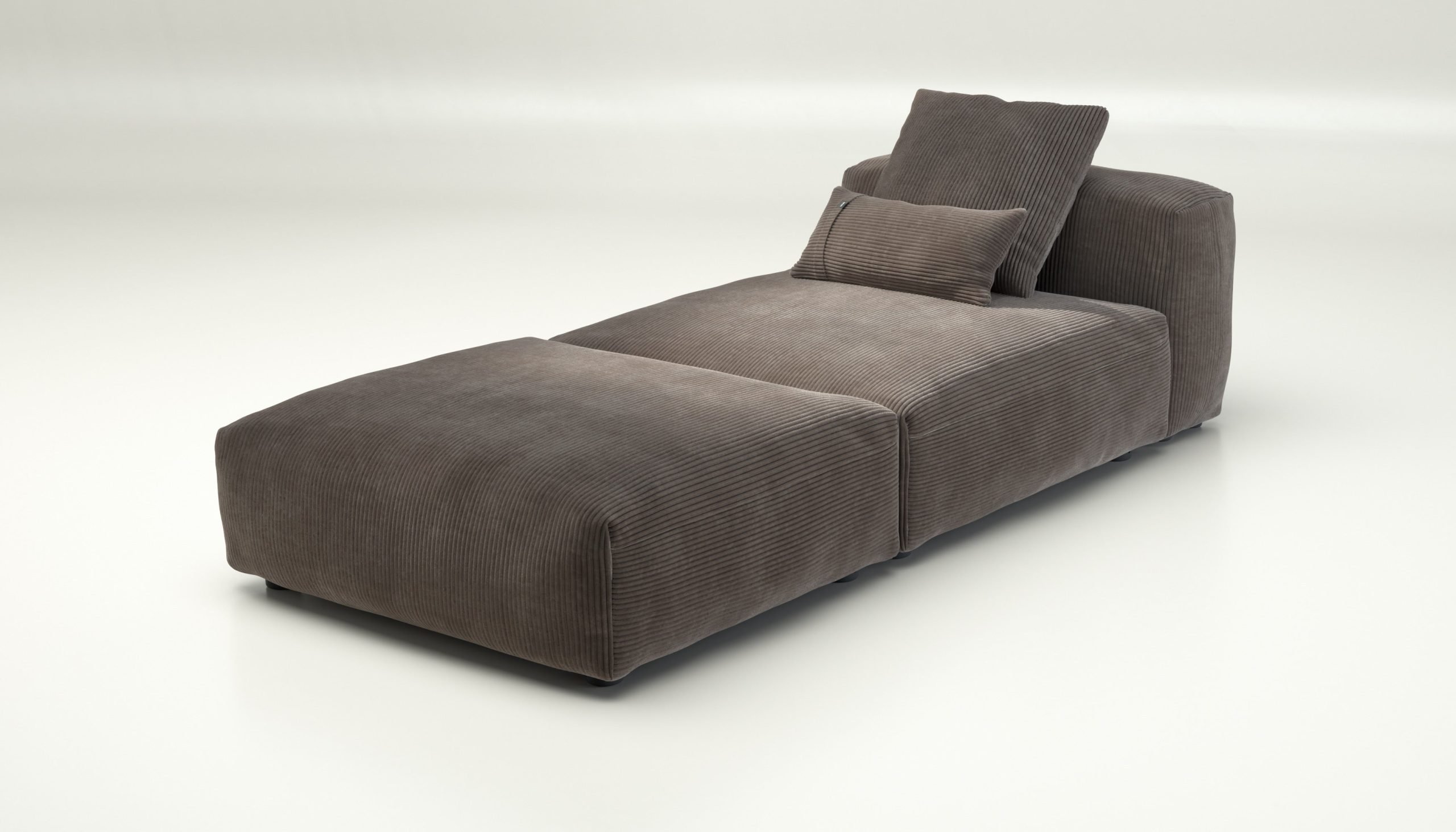 vetsak | Sofa Set 07 - Sun Lounger - cord velour - mocha | Modular Sofa | 2 Seater | Daybed | Chaiselounge