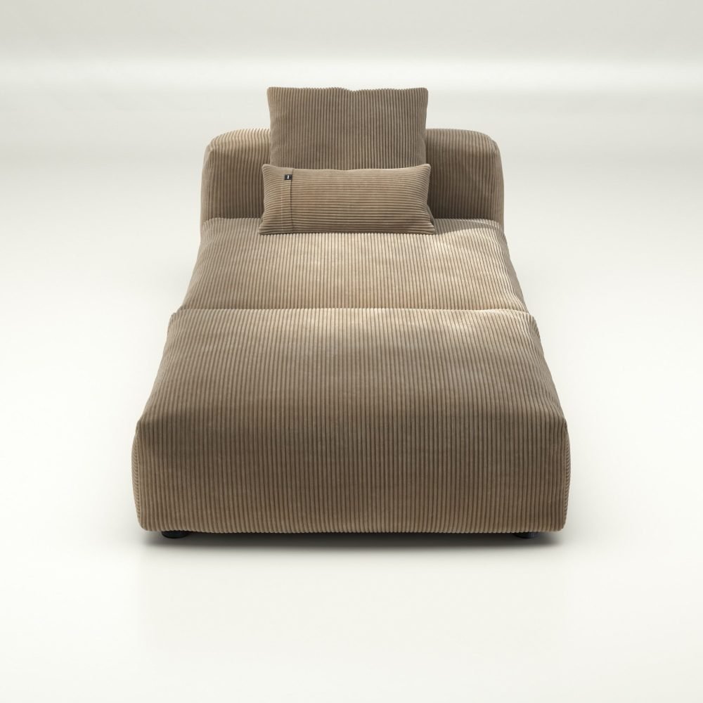 vetsak | Sofa Set 07 - Sun Lounger - cord velour - sand | Modular Sofa | 2 Seater | Daybed | Chaiselounge