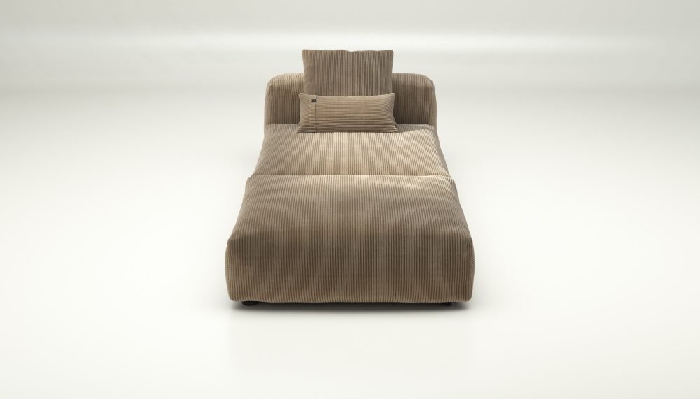 vetsak | Sofa Set 07 - Sun Lounger - cord velour - sand | Modular Sofa | 2 Seater | Daybed | Chaiselounge