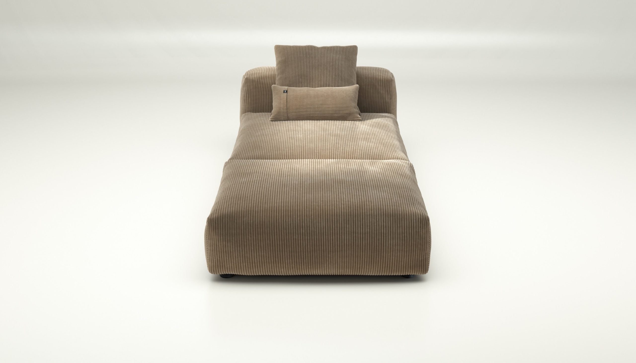 vetsak | Sofa Set 07 - Sun Lounger - cord velour - sand | Modular Sofa | 2 Seater | Daybed | Chaiselounge