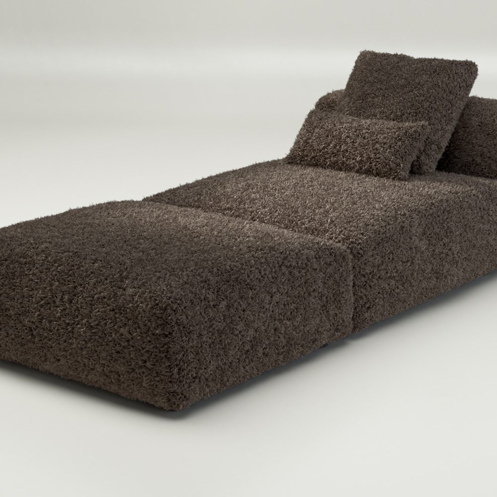 vetsak | Sofa Set 07 - Sun Lounger - doodle - cacao | Modular Sofa | 2 Seater | Daybed | Chaiselounge