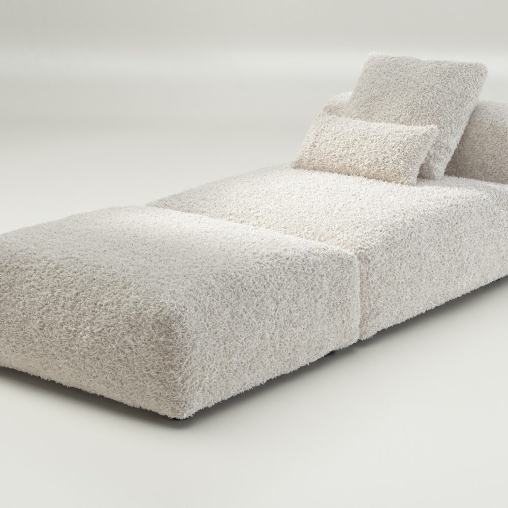 vetsak | Sofa Set 07 - Sun Lounger - doodle - creme | Modular Sofa | 2 Seater | Daybed | Chaiselounge