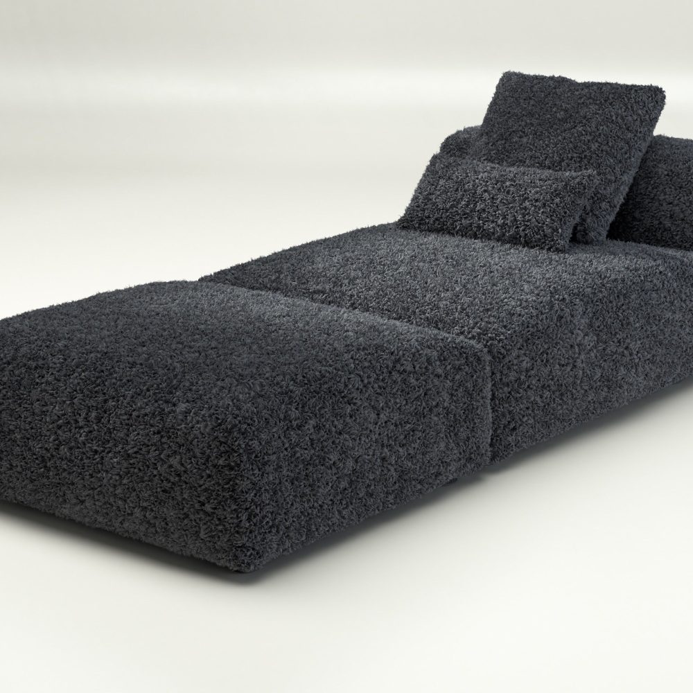 vetsak | Sofa Set 07 - Sun Lounger - doodle - dark grey | Modular Sofa | 2 Seater | Daybed | Chaiselounge