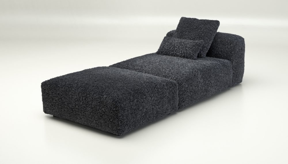 vetsak | Sofa Set 07 - Sun Lounger - doodle - dark grey | Modular Sofa | 2 Seater | Daybed | Chaiselounge