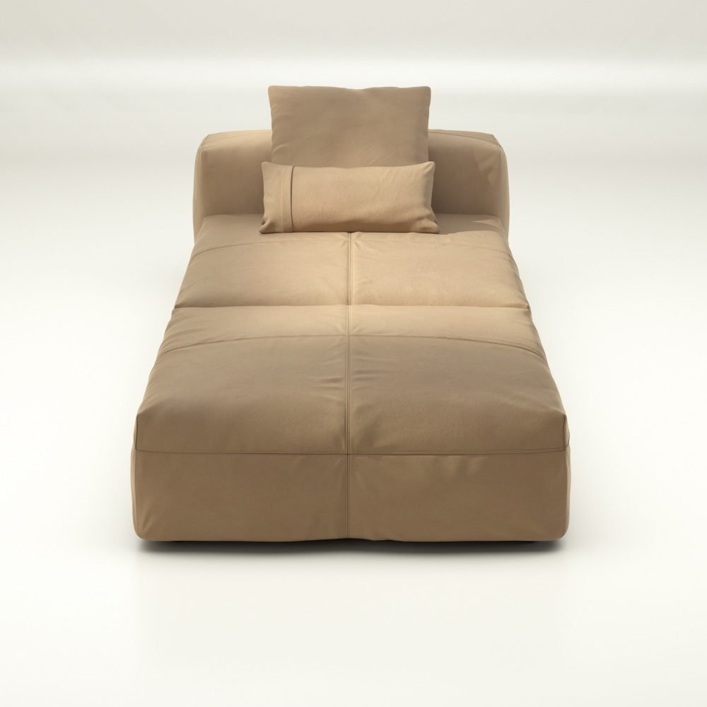 vetsak | Sofa Set 07 - Sun Lounger - leather - beige | Modular Sofa | 2 Seater | Daybed | Chaiselounge