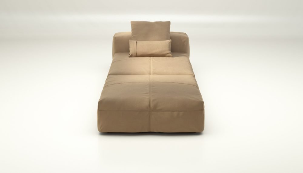 vetsak | Sofa Set 07 - Sun Lounger - leather - beige | Modular Sofa | 2 Seater | Daybed | Chaiselounge
