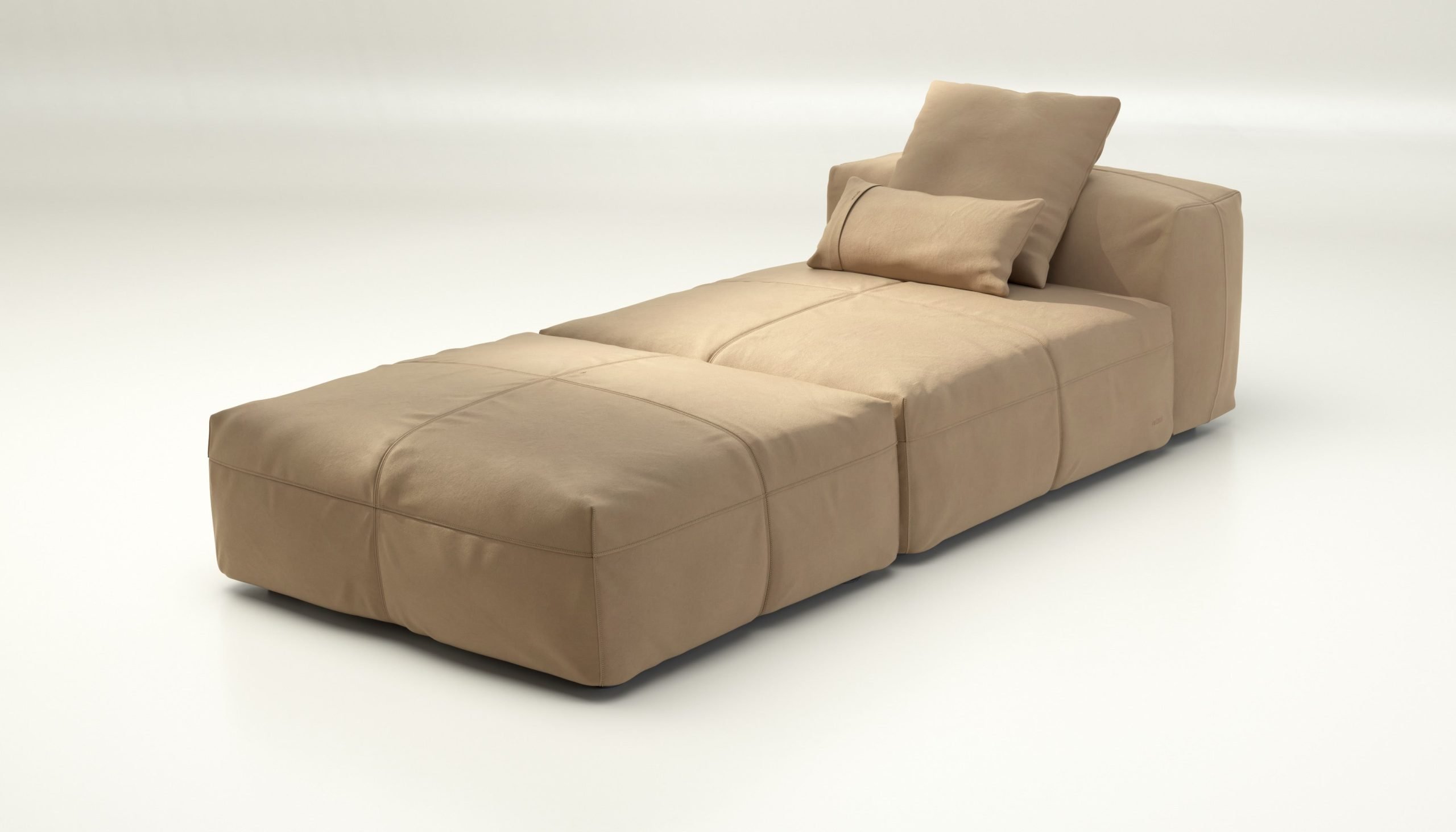 vetsak | Sofa Set 07 - Sun Lounger - leather - beige | Modular Sofa | 2 Seater | Daybed | Chaiselounge