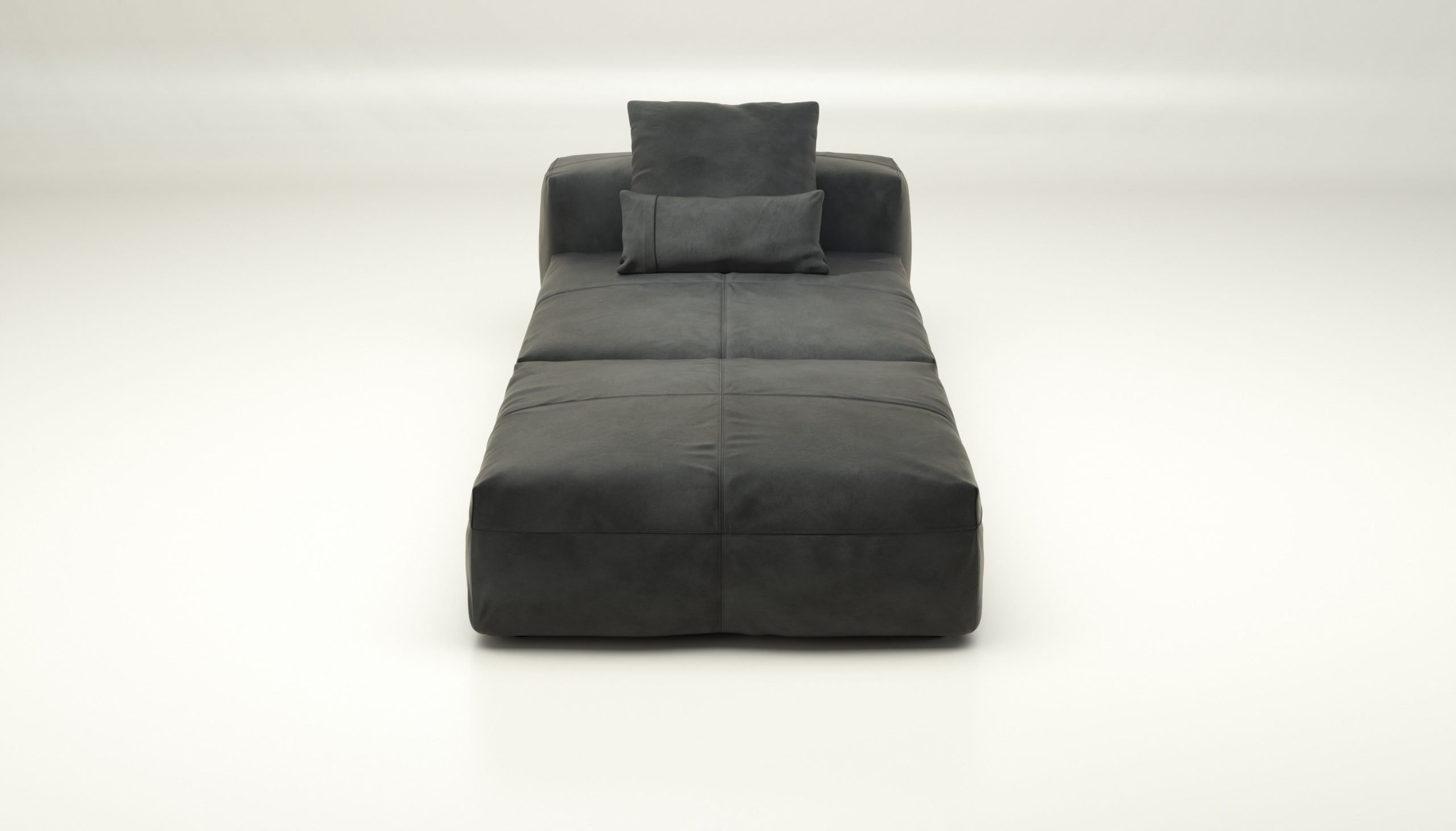 vetsak | Sofa Set 07 - Sun Lounger - leather - dark grey | Modular Sofa | 2 Seater | Daybed | Chaiselounge