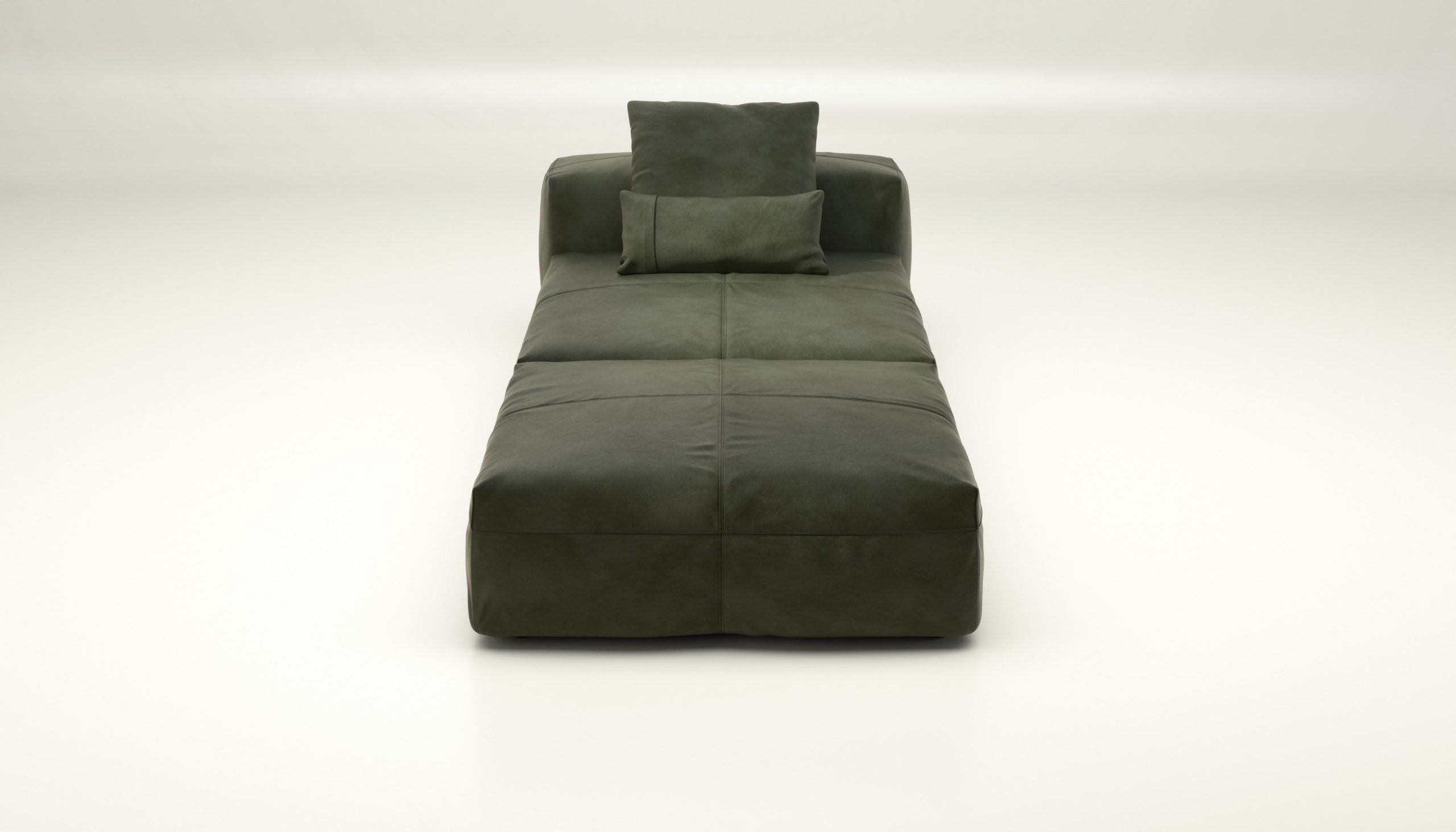 vetsak | Sofa Set 07 - Sun Lounger - leather - olive | Modular Sofa | 2 Seater | Daybed | Chaiselounge