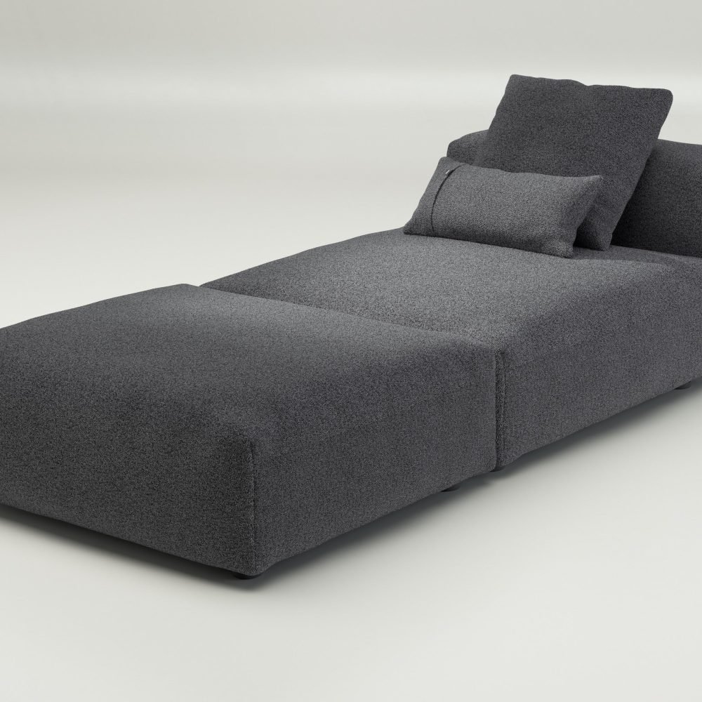 vetsak | Sofa Set 07 - Sun Lounger - loop loop - anthracite | Modular Sofa | 2 Seater | Daybed | Chaiselounge
