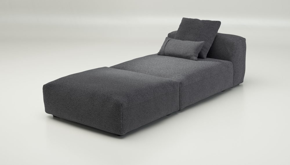 vetsak | Sofa Set 07 - Sun Lounger - loop loop - anthracite | Modular Sofa | 2 Seater | Daybed | Chaiselounge
