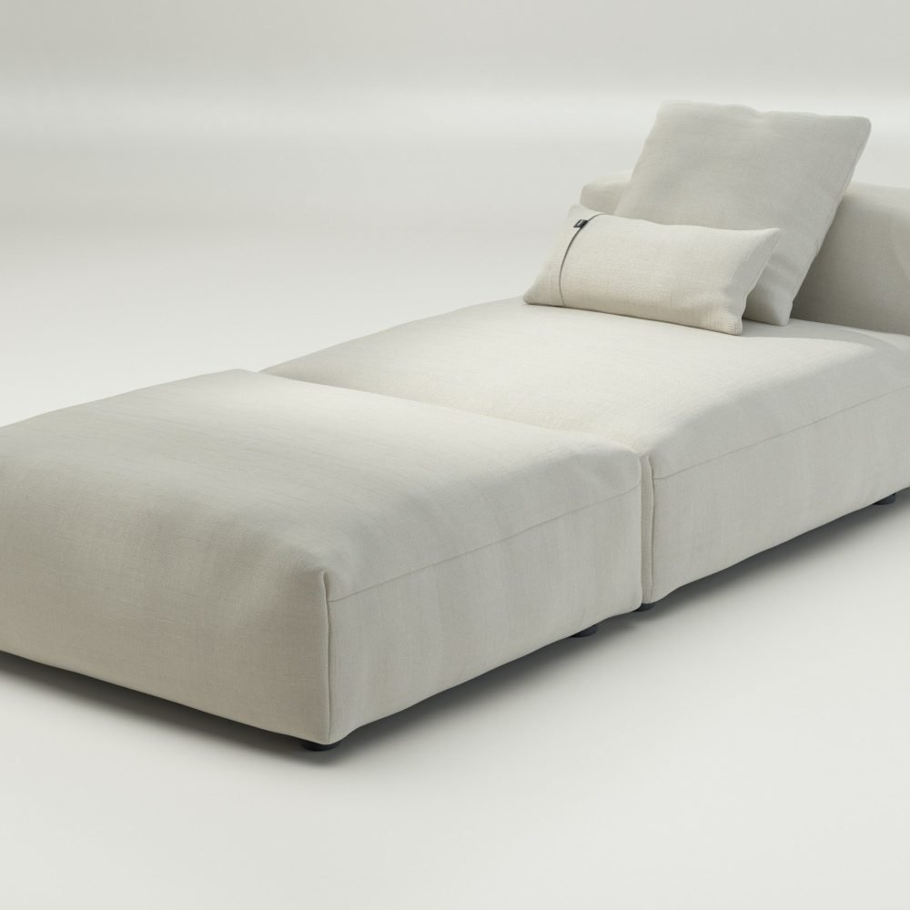 vetsak | Sofa Set 07 - Sun Lounger - pique - creme | Modular Sofa | 2 Seater | Daybed | Chaiselounge