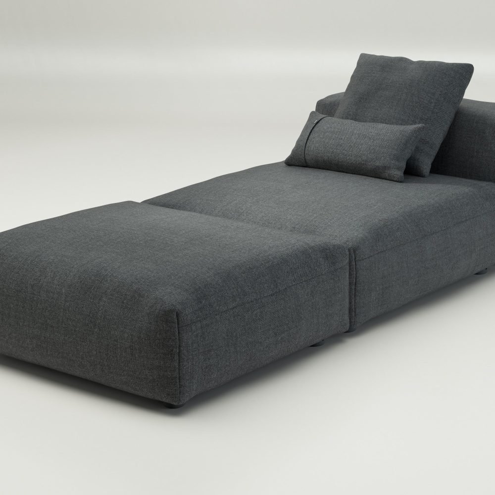 vetsak | Sofa Set 07 - Sun Lounger - pique - dark grey | Modular Sofa | 2 Seater | Daybed | Chaiselounge