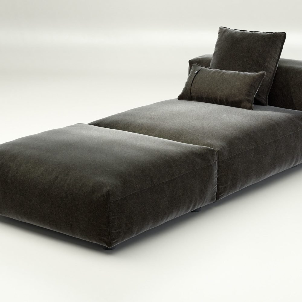 vetsak | Sofa Set 07 - Sun Lounger - suave - anthracite | Modular Sofa | 2 Seater | Daybed | Chaiselounge