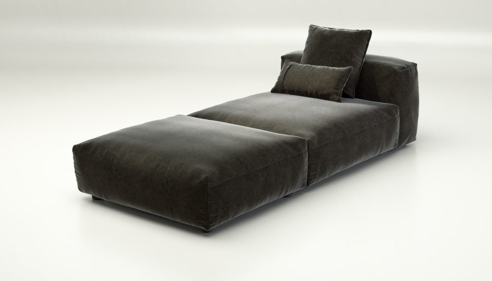 vetsak | Sofa Set 07 - Sun Lounger - suave - anthracite | Modular Sofa | 2 Seater | Daybed | Chaiselounge