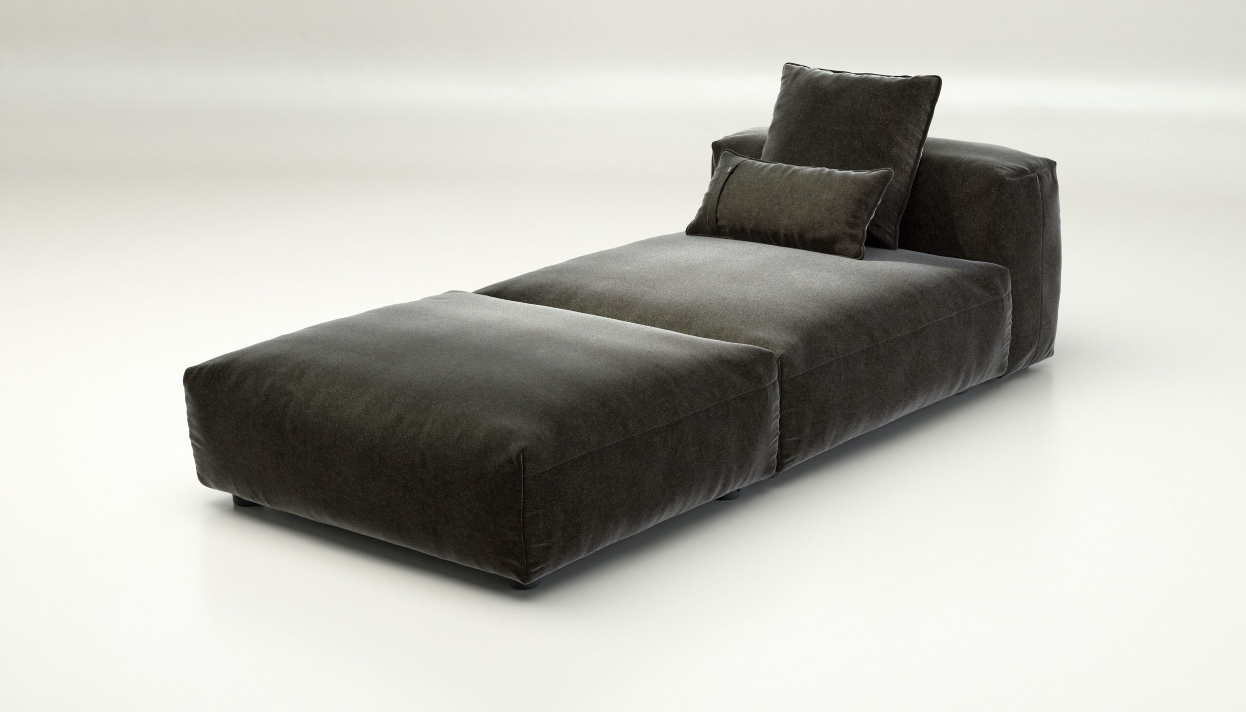 vetsak | Sofa Set 07 - Sun Lounger - suave - anthracite | Modular Sofa | 2 Seater | Daybed | Chaiselounge