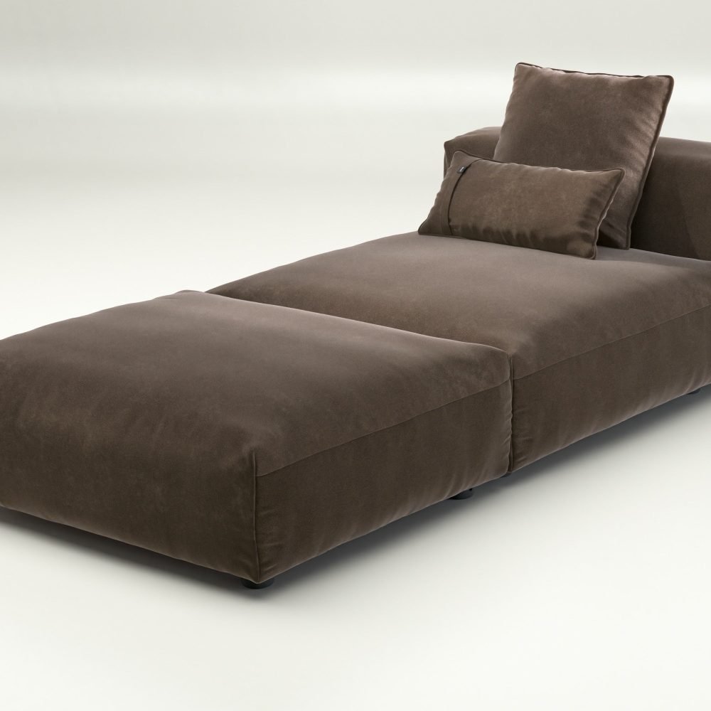vetsak | Sofa Set 07 - Sun Lounger - suave - espresso | Modular Sofa | 2 Seater | Daybed | Chaiselounge