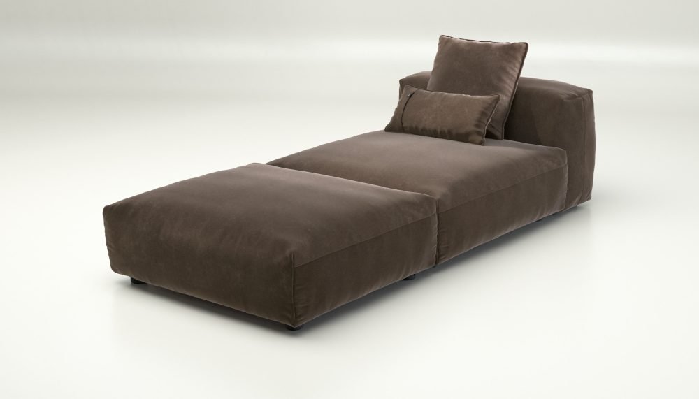 vetsak | Sofa Set 07 - Sun Lounger - suave - espresso | Modular Sofa | 2 Seater | Daybed | Chaiselounge