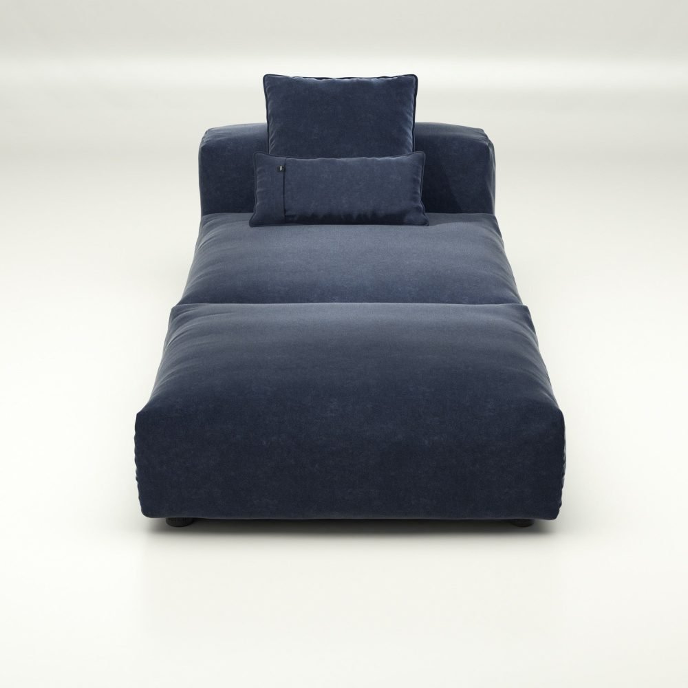 vetsak | Sofa Set 07 - Sun Lounger - suave - navy | Modular Sofa | 2 Seater | Daybed | Chaiselounge