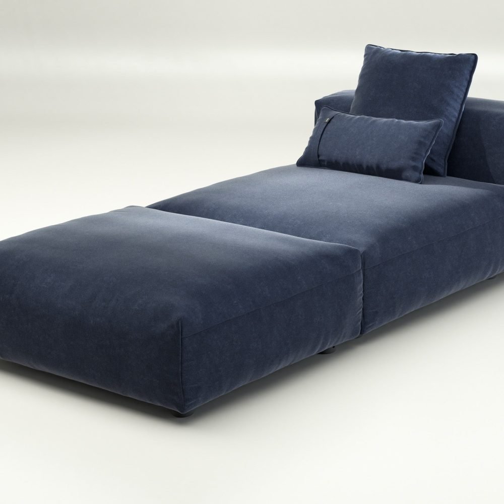 vetsak | Sofa Set 07 - Sun Lounger - suave - navy | Modular Sofa | 2 Seater | Daybed | Chaiselounge